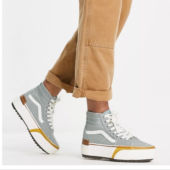 Vans SK-8 Hi Top Tapered Stacked Platform Blue Unisex Sneakers/Sz:W:5/M:3.5/NWT - Picture 2 of 16